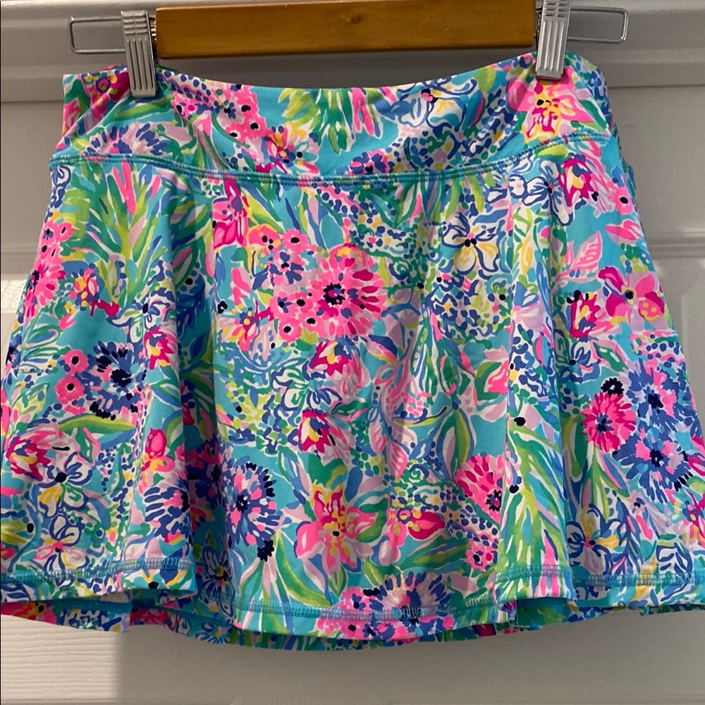 Lilly Pulitzer Pink and Green Mini Skater Skirt